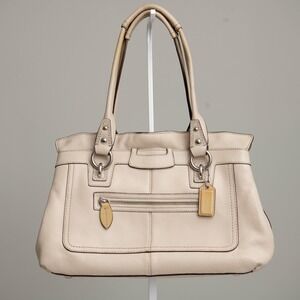 Coach Purse Beige Pebbled Leather Handbag Neutral Color Vintage Y2K Penelope